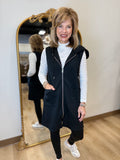 Charlie B Zip Front Vest w Hood Black