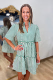 Season for Stripes Dress Green