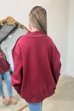 Dilly Dally Mock Neck Sweatshirt Burgundy
