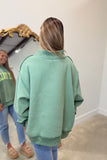 Dilly Dally Mock Neck Sweatshirt Green