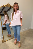 Fresh Start Striped Top Pink