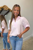 Fresh Start Striped Top Pink