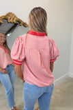 Fresh Start Striped Top Red