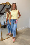 Breezy Backless Sweater Tank Yellow