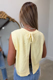 Breezy Backless Sweater Tank Yellow