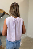 Breezy Backless Sweater Tank Lavender