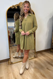 Travel Friendly Dress Olive