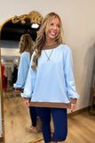 My Kind of Mock Neck Sweatshirt Blue