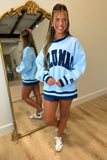 Lulu Mac Social Society Light Blue/Navy Stitch
