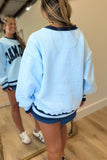 Lulu Mac Social Society Light Blue/Navy Stitch