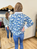 Floral Fusion Blouse Blue