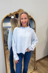 Striped Sensation Cardigan Light Blue