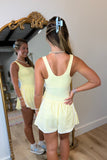 Prissy Pleat Athletic Romper Lemon