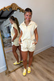 Blake Half Zip Scuba Short Set Butter