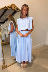 Spring Sweetheart Skirt Set Blue