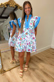 Blue Island Botanical Dress