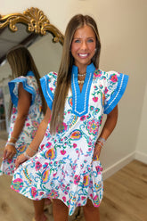 Blue Island Botanical Dress