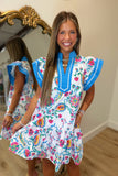 Blue Island Botanical Dress