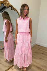 Blush Belle Eyelet Skirt Set