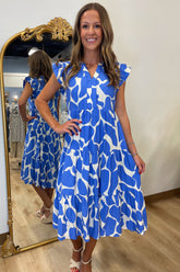 Blue Mixed Sleeveless Dress