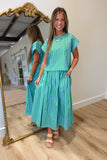 Southern Stripes Maxi Set Blue Green