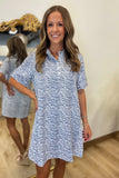 Zebra Print Dress Blue