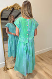 Southern Stripes Maxi Set Blue Green