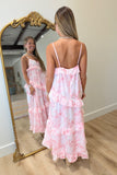 Blush Dreams Floral Midi Dress