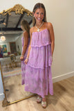 Attention on Me Tiered Lace Dress Orchid