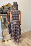 Fall on the Prairie Plaid Dress Brown