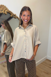 Saddle Up in Suede Top Khaki