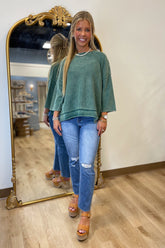 Autumn Ease Sweater Top Green