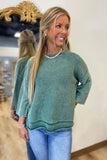 Autumn Ease Sweater Top Green