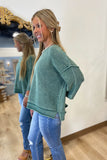 Autumn Ease Sweater Top Green
