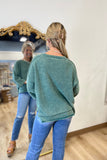 Autumn Ease Sweater Top Green