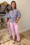 Dear John Jeanne Crop Flare Jean Pink Cloud