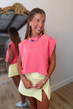Morgan Open Back Mineral Washed Top Coral