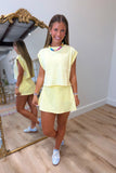 Morgan Open Back Mineral Washed Top Yellow