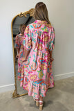 Umgee Pink Paisley Midi Dress