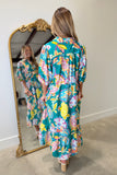 Umgee Teal Paisley Midi Dress