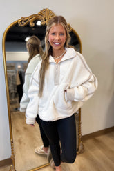 Fleece Navidad Quarter Zip Ivory