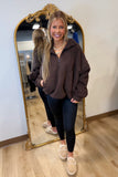 Fleece Navidad Quarter Zip Chocolate