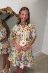 Malibu Palm Dream Belted Dress