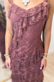 Laced in Romance Dress Brown