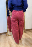 Corduroy Barrel Jeans Burgundy
