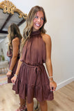 Montana Muse Halter Dress Brown