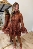 Western Romance Long Sleeve Lace Dress