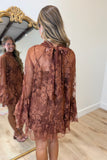 Western Romance Long Sleeve Lace Dress