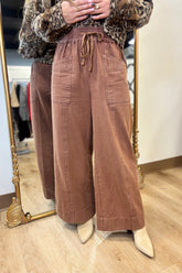 Wendy Wide Leg Pocket Jeans Cocoa