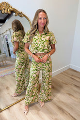 In My Element Leafy Print Set Green